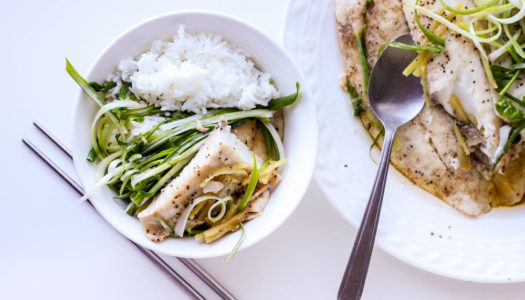 Steamed Fish with Scallions, Ginger and Soy Sauce