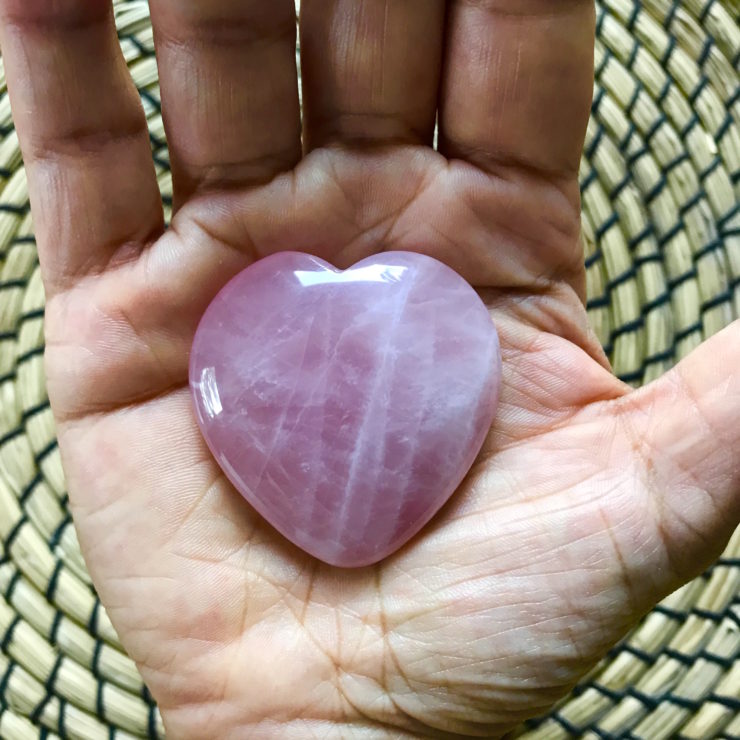 quality rose quartz heart