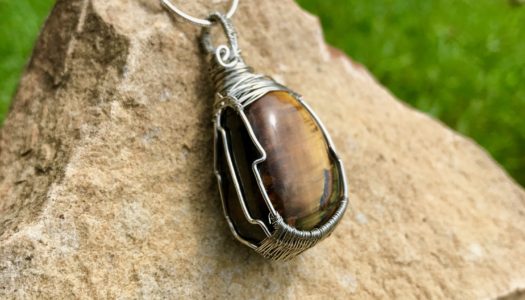 Tiger Eye: Willpower and Protection Wire Wrapped Pendant